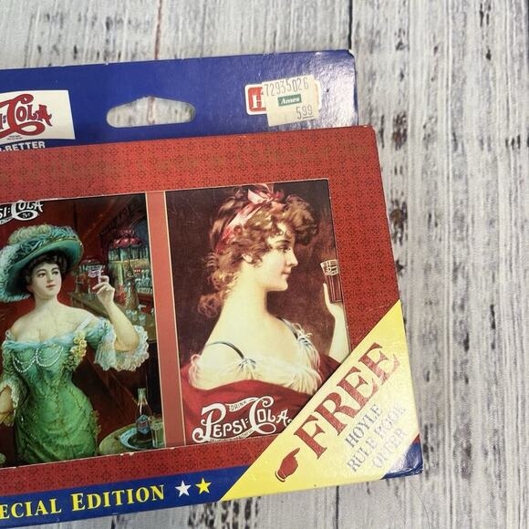 Vintage 1997 Pepsi Cola Hoyle Nostalgic Playing Cards 2 Decks w/ Collector Tin - Picture 4 of 9